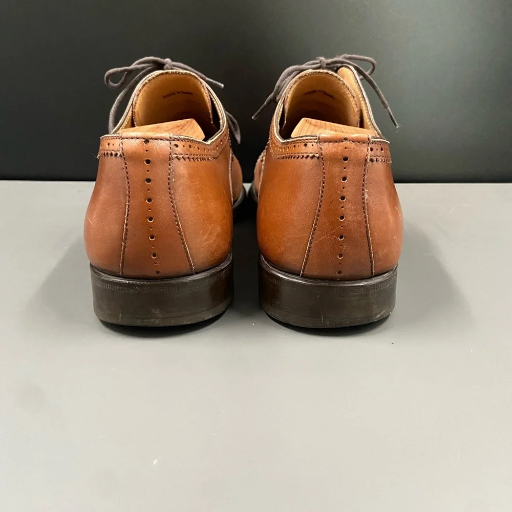 MAGNANNI Antiqued Brown Perf Tip Brogue Cap Toe Oxford Shoes‎ 10 M